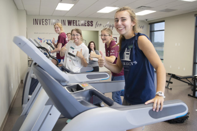 Students make time for fitness activities between classes in the Wellness Room
